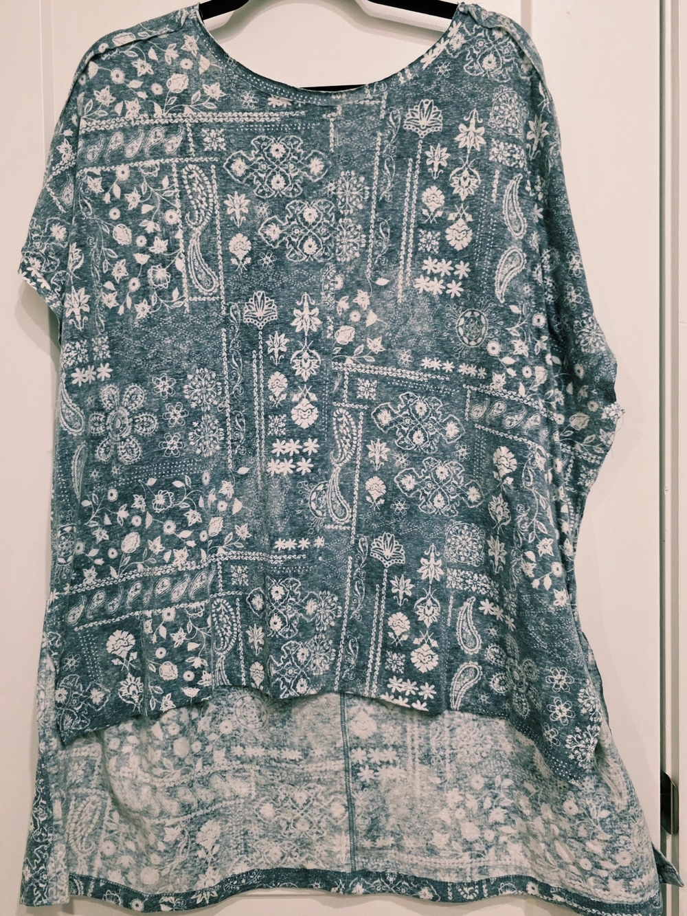 Oli & Hali Blue Paisley Patchwork Short Sleeve Tunic